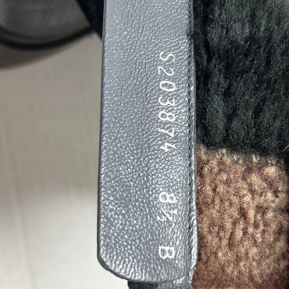 Stuart Weitzman Black Suede Brown Faux Fur Lined Stacked Heel Boot Zip Up 8.5 - Picture 11 of 11